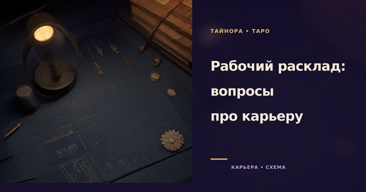 Рабочий расклад Таро: пять карт, разложенных в ряд на рабочем столе рядом с блокнотом и ручкой