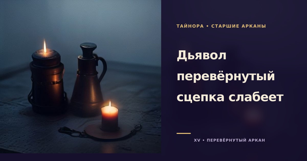 Тёмная сценическая сцена с раскрытой цепью, холодным светом и двумя тлеющими свечами