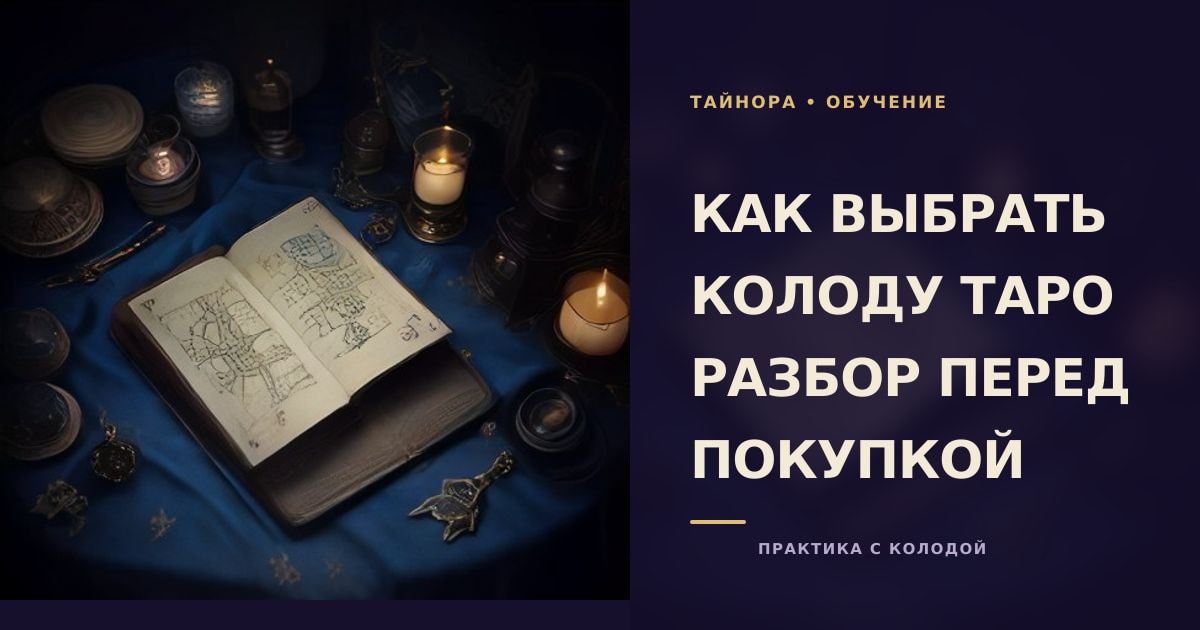 Колода Таро на тёмном шёлке рядом с деревянной шкатулкой и свечой