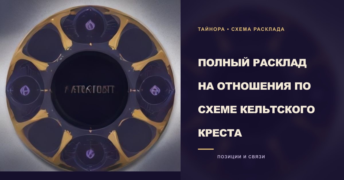 Карты Таро рубашкой вверх, разложенные по схеме с жетоном в форме полумесяца